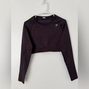 Gymshark Dark Purple Long Sleeve Crop Top